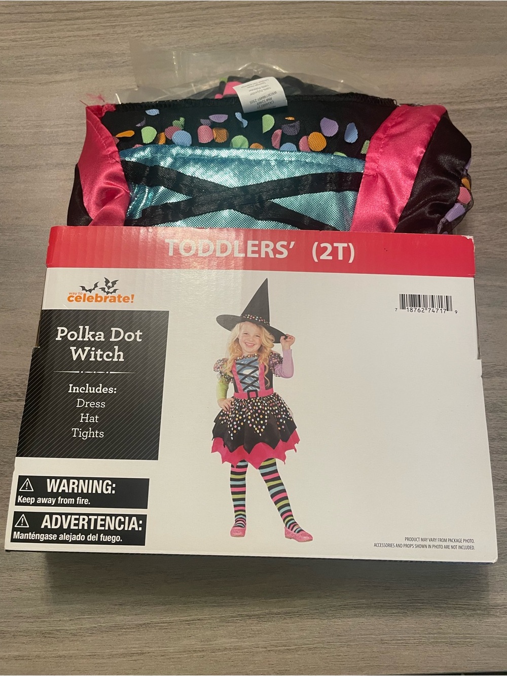 Way to Celebrate! Polka Dot Witch Halloween Costume – Toddler 2T